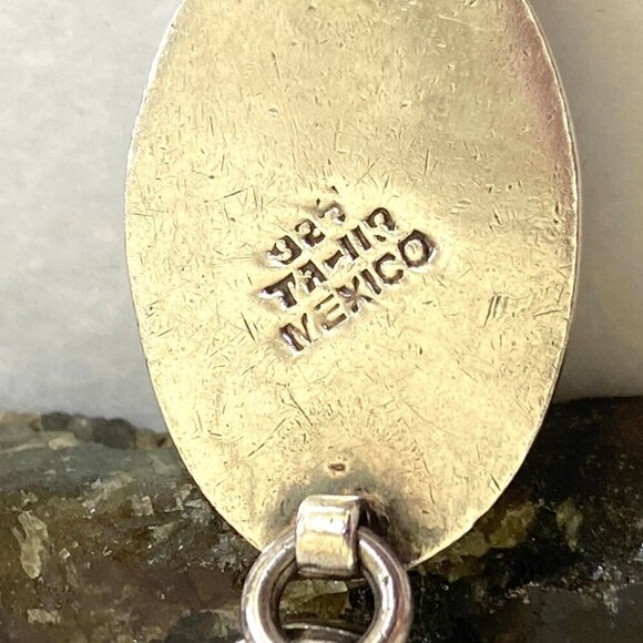 VTG Sterling Silver 925 Taxco Mexico Chunky Multi Gemstone Oval Link Bracelet - Picture 7 of 16